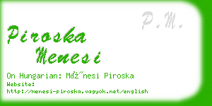 piroska menesi business card